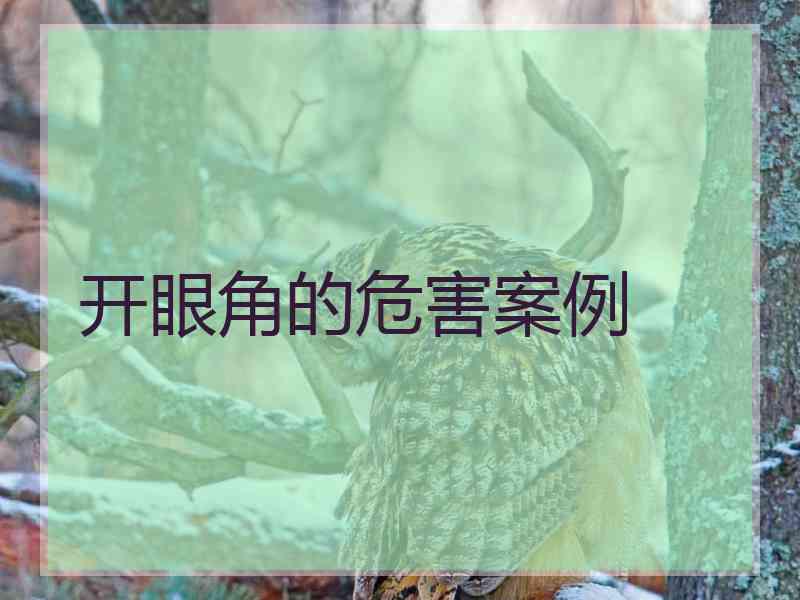 开眼角的危害案例 开眼角的危害案例