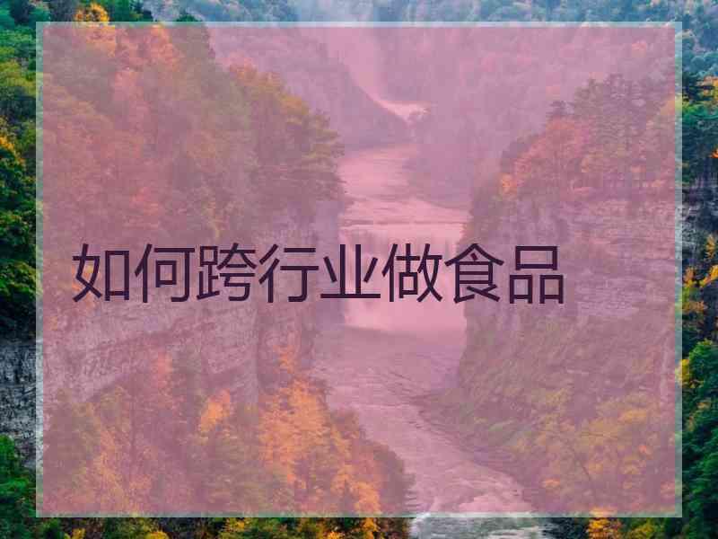如何跨行业做食品 如何跨行业做食品
