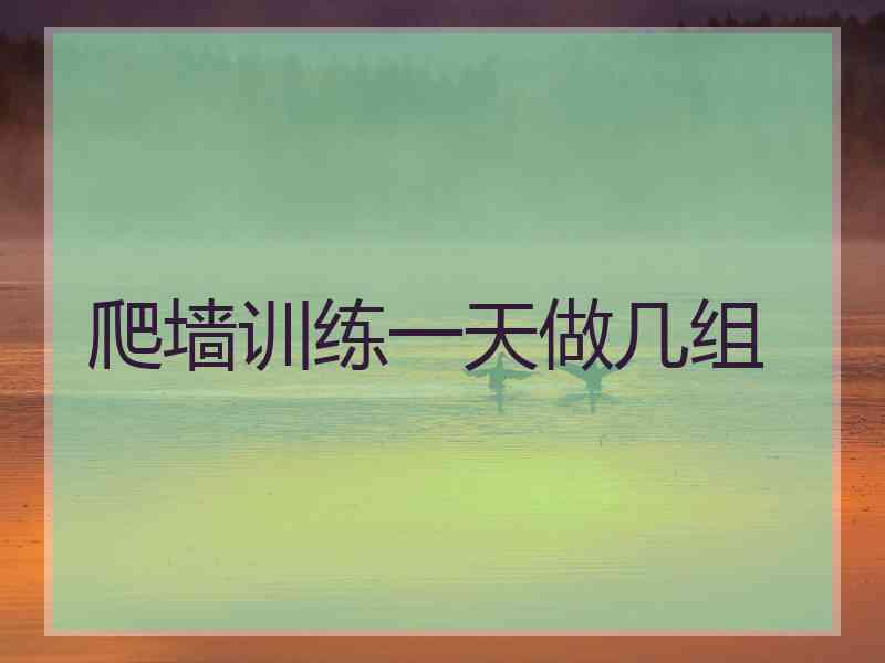 爬墙训练一天做几组 爬墙训练一天做几组