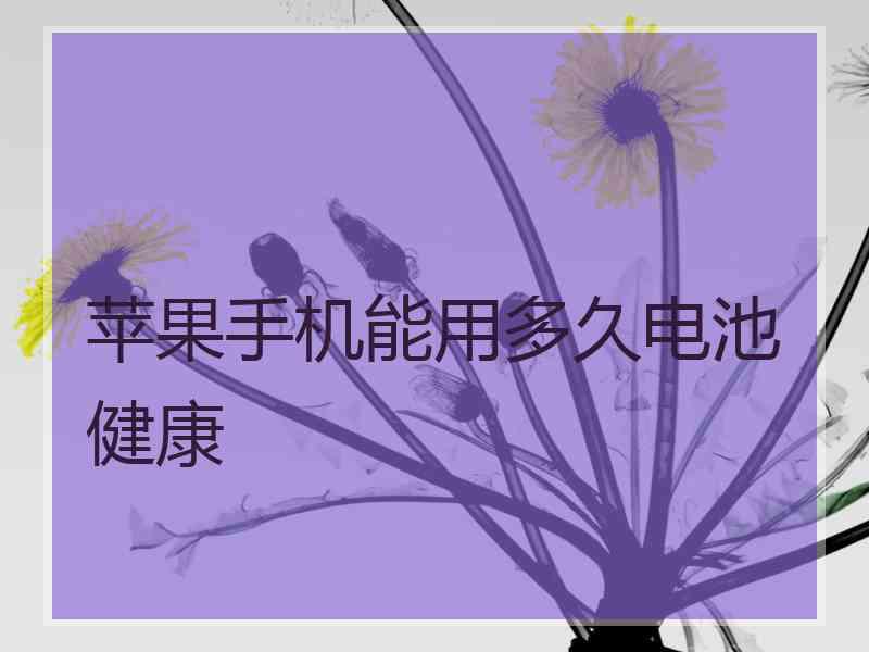 苹果手机能用多久电池健康 苹果手机能用多久电池健康