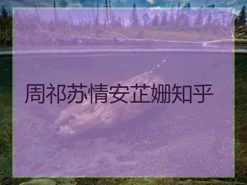 周祁苏情安芷姗知乎 周祁苏情安芷姗知乎