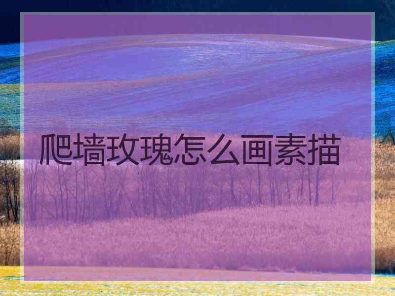 爬墙玫瑰怎么画素描 爬墙玫瑰怎么画素描