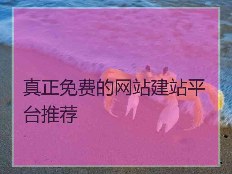真正免费的网站建站平台推荐 真正免费的网站建站平台推荐