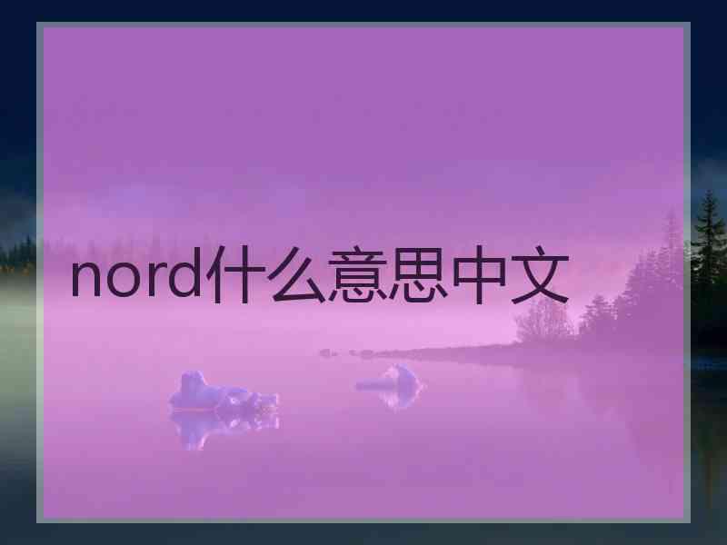 nord什么意思中文 nord什么意思中文