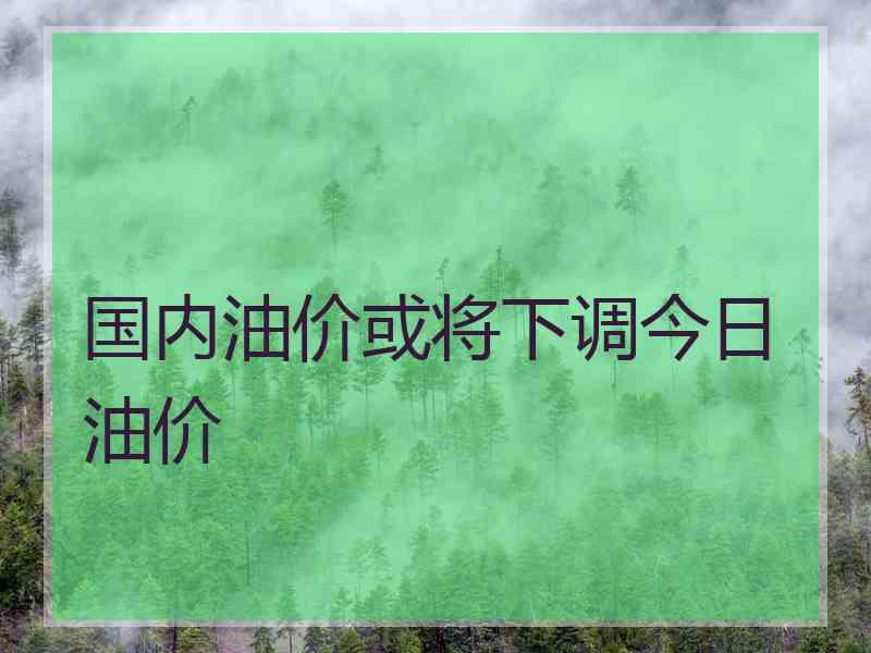国内油价或将下调今日油价 国内油价或将下调今日油价