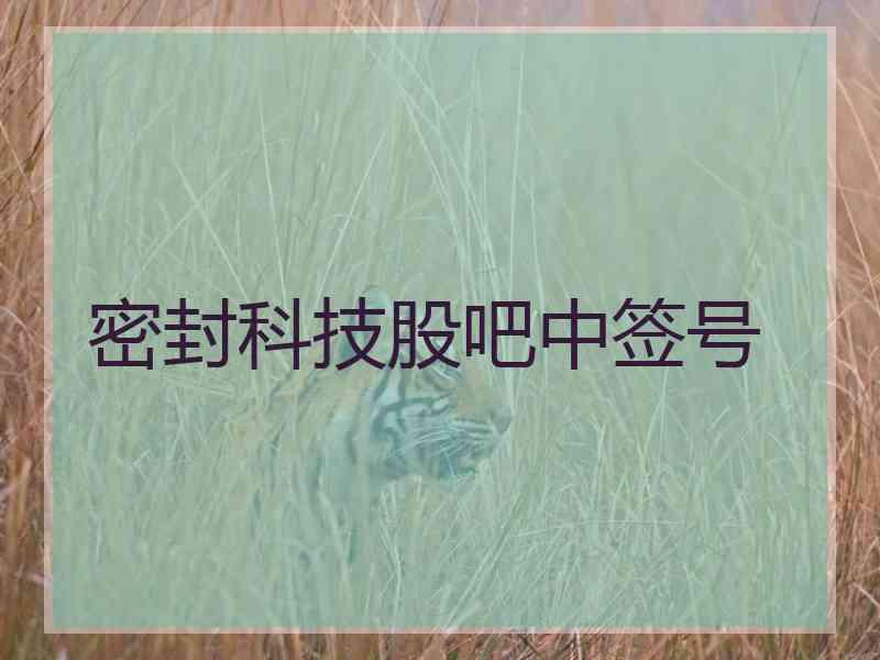 密封科技股吧中签号 密封科技股吧中签号