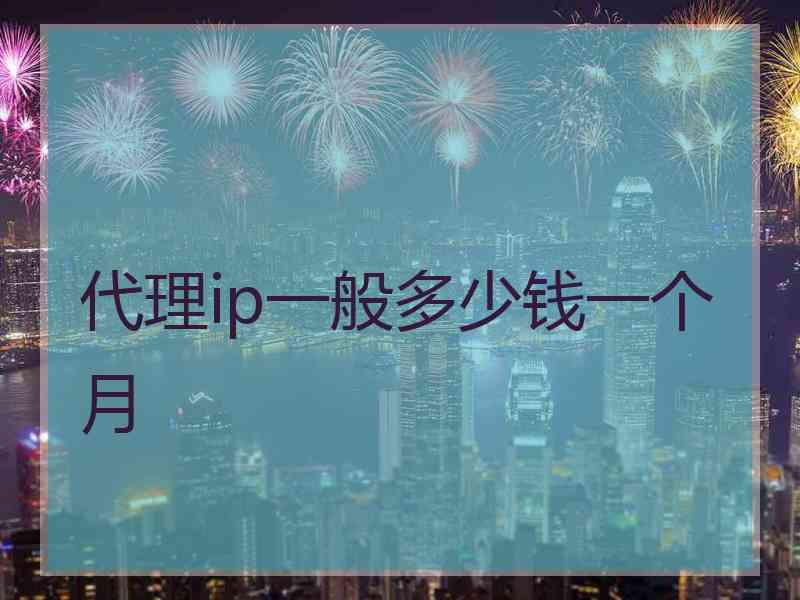 代理ip一般多少钱一个月 代理ip一般多少钱一个月