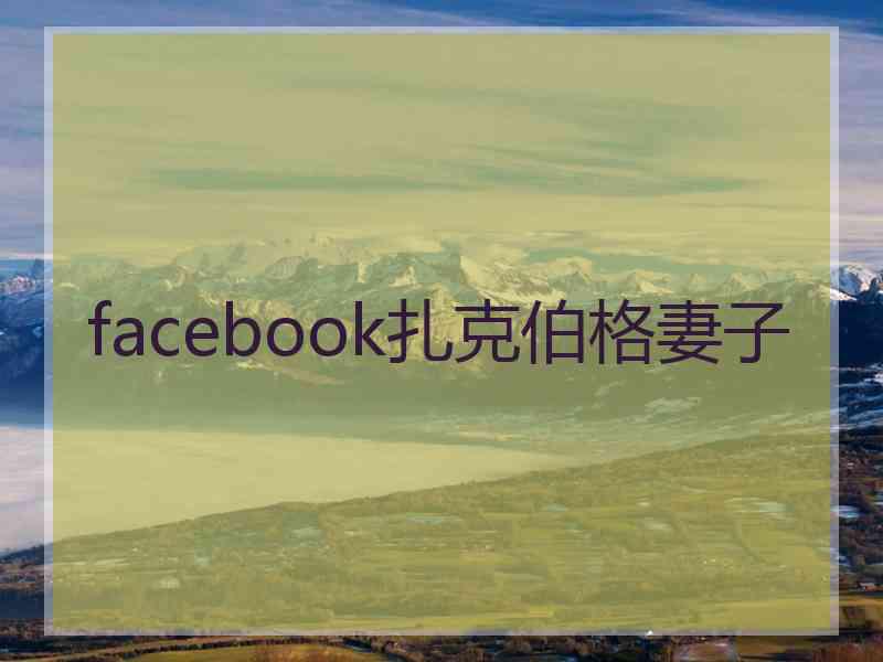 facebook扎克伯格妻子 facebook扎克伯格妻子