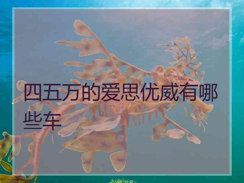 四五万的爱思优威有哪些车 四五万的爱思优威有哪些车