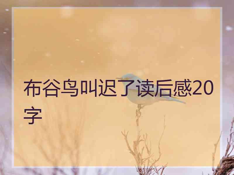 布谷鸟叫迟了读后感20字 布谷鸟叫迟了读后感20字