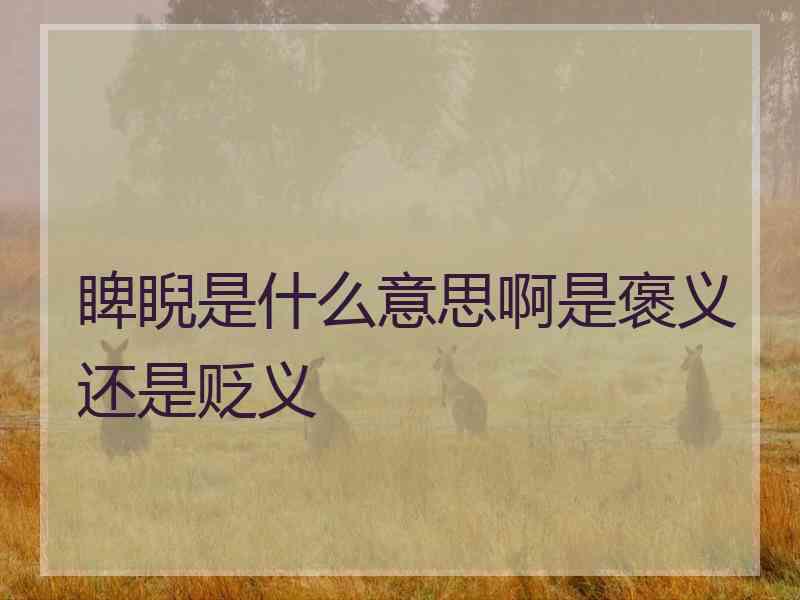 睥睨是什么意思啊是褒义还是贬义 睥睨是什么意思啊是褒义还是贬义