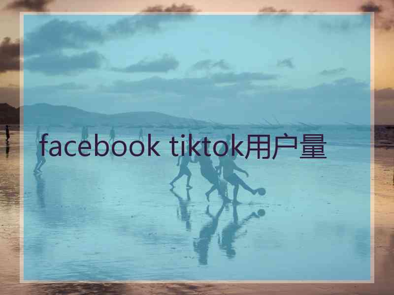 facebook tiktok用户量 facebook tiktok用户量