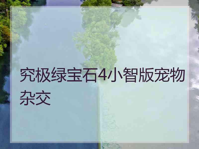 究极绿宝石4小智版宠物杂交 究极绿宝石4小智版宠物杂交