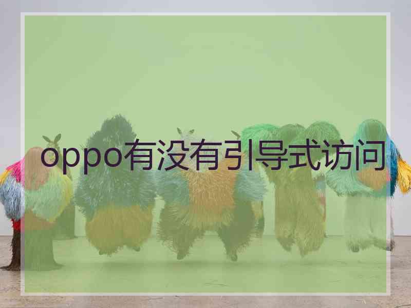 oppo有没有引导式访问 oppo有没有引导式访问
