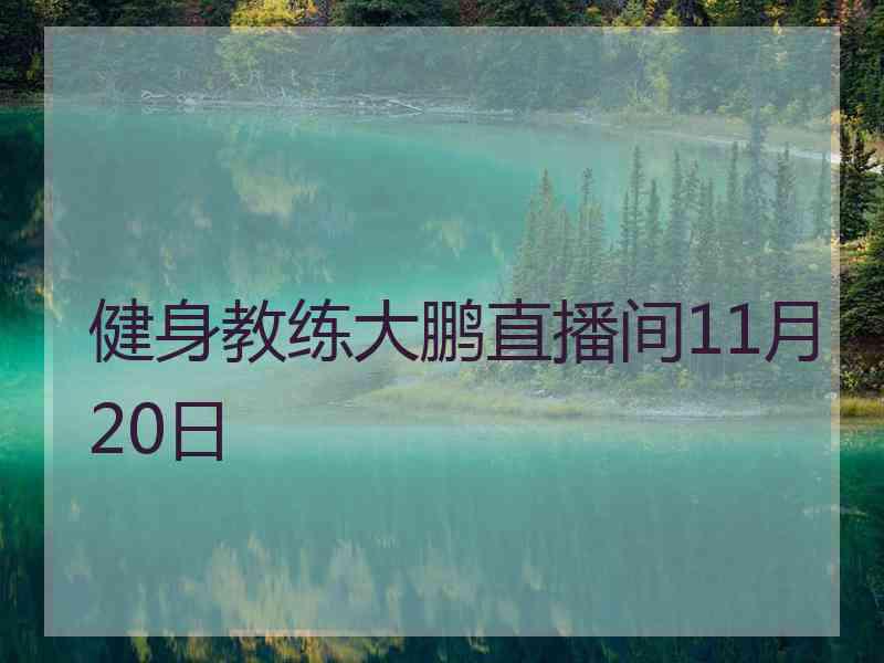 健身教练大鹏直播间11月20日 健身教练大鹏直播间11月20日