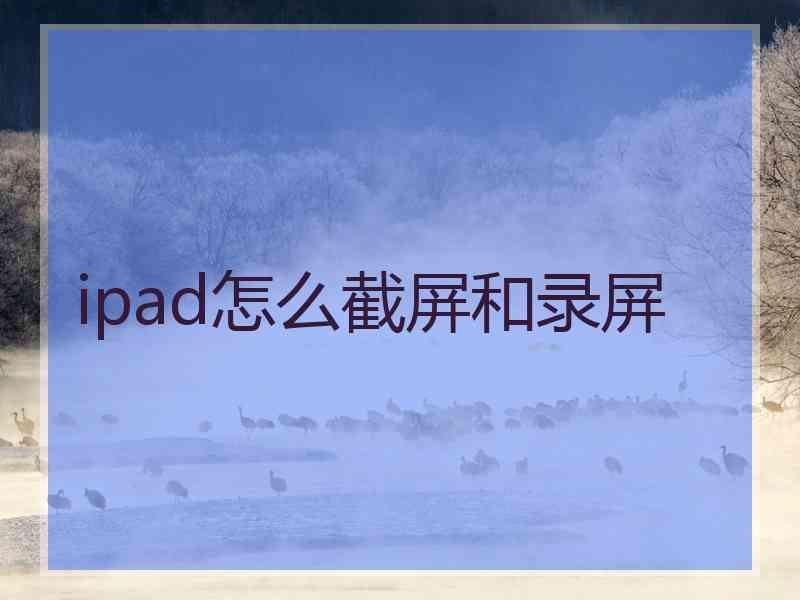 ipad怎么截屏和录屏 ipad怎么截屏和录屏