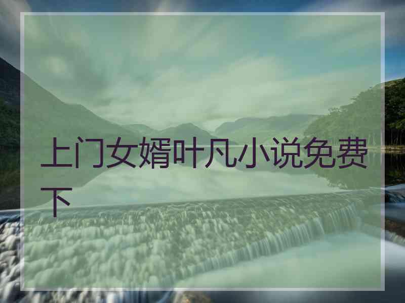 上门女婿叶凡小说免费下 上门女婿叶凡小说免费下