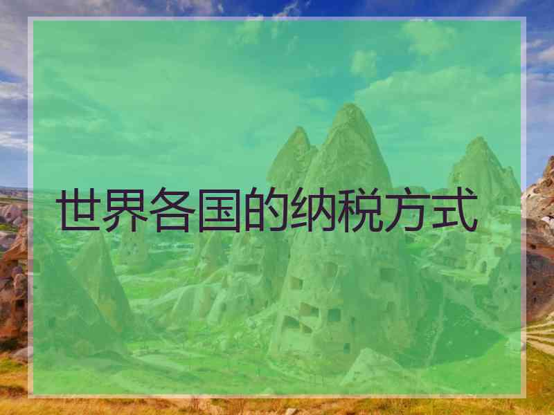 世界各国的纳税方式 世界各国的纳税方式
