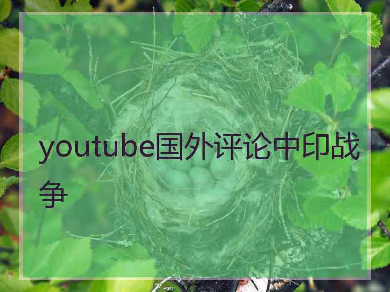 youtube国外评论中印战争 youtube国外评论中印战争