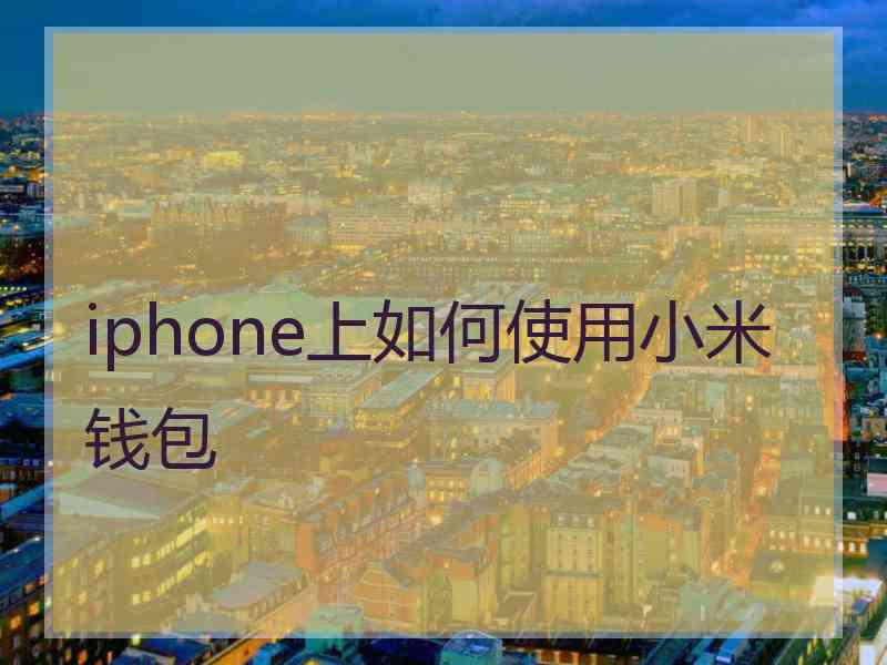 iphone上如何使用小米钱包 iphone上如何使用小米钱包