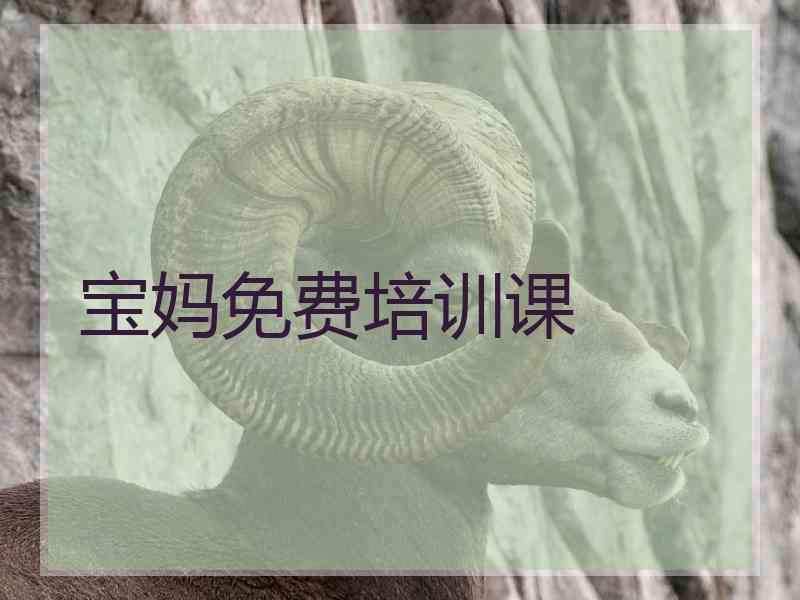 宝妈免费培训课 宝妈免费培训课