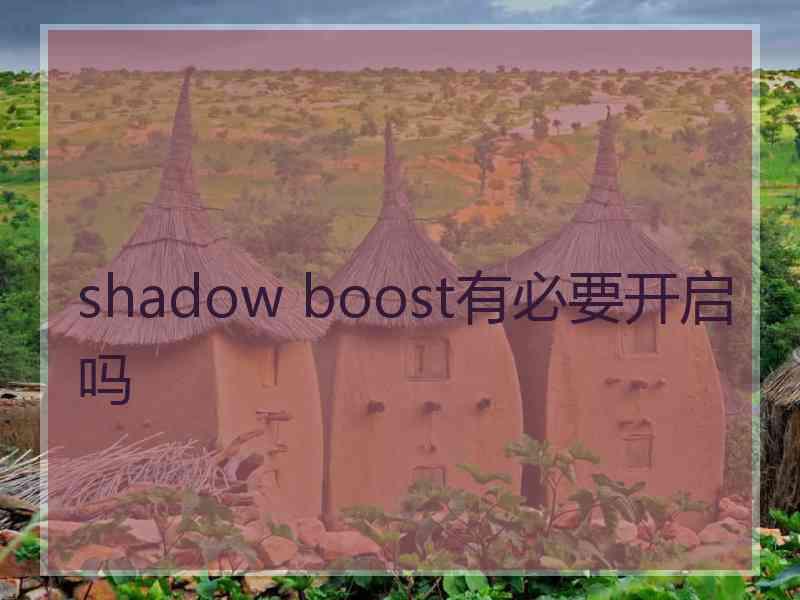 shadow boost有必要开启吗 shadow boost有必要开启吗