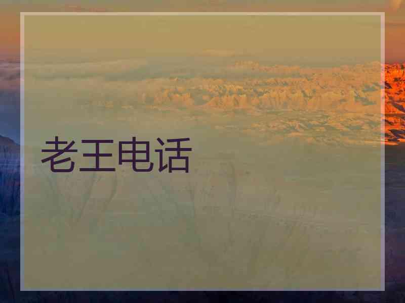 老王电话 老王电话