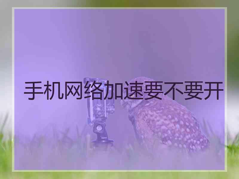 手机网络加速要不要开 手机网络加速要不要开