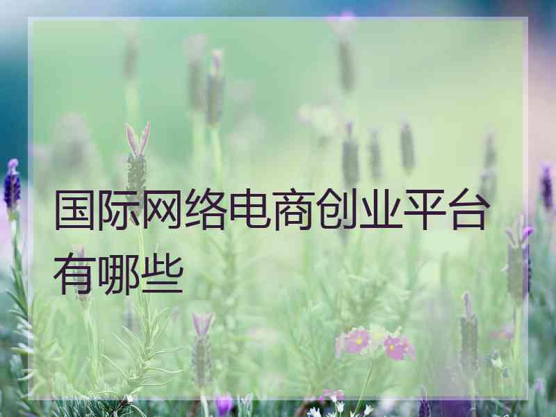国际网络电商创业平台有哪些 国际网络电商创业平台有哪些
