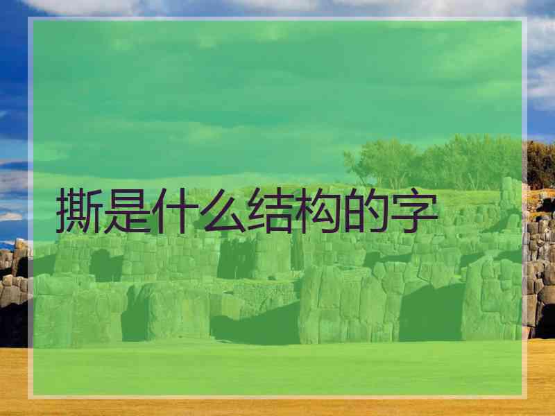 撕是什么结构的字 撕是什么结构的字