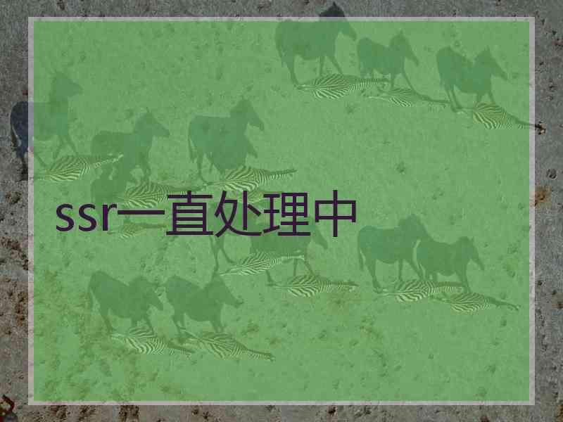 ssr一直处理中 ssr一直处理中