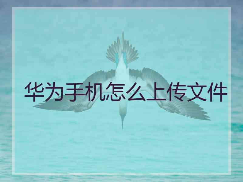 华为手机怎么上传文件 华为手机怎么上传文件