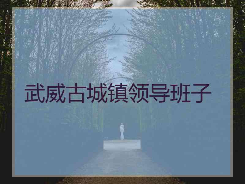 武威古城镇领导班子 武威古城镇领导班子