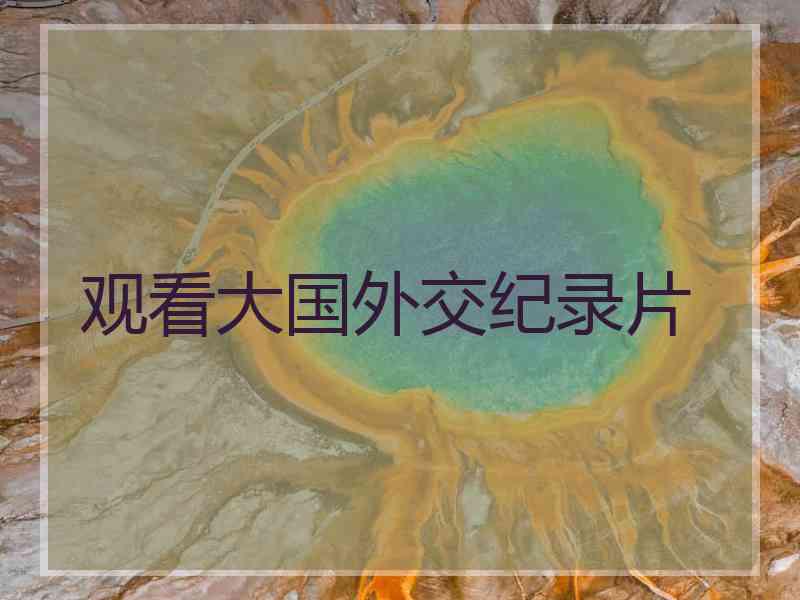 观看大国外交纪录片 观看大国外交纪录片