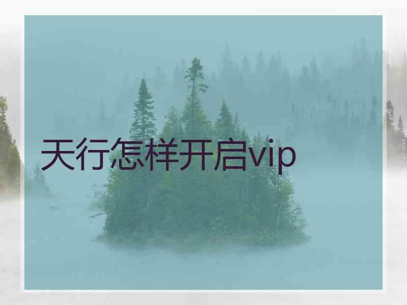 天行怎样开启vip 天行怎样开启vip