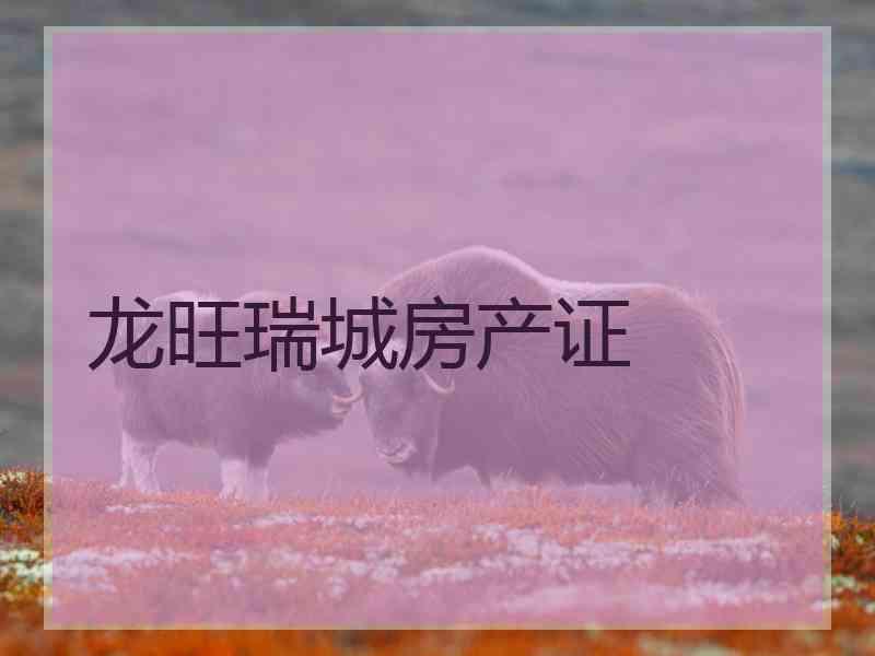 龙旺瑞城房产证 龙旺瑞城房产证