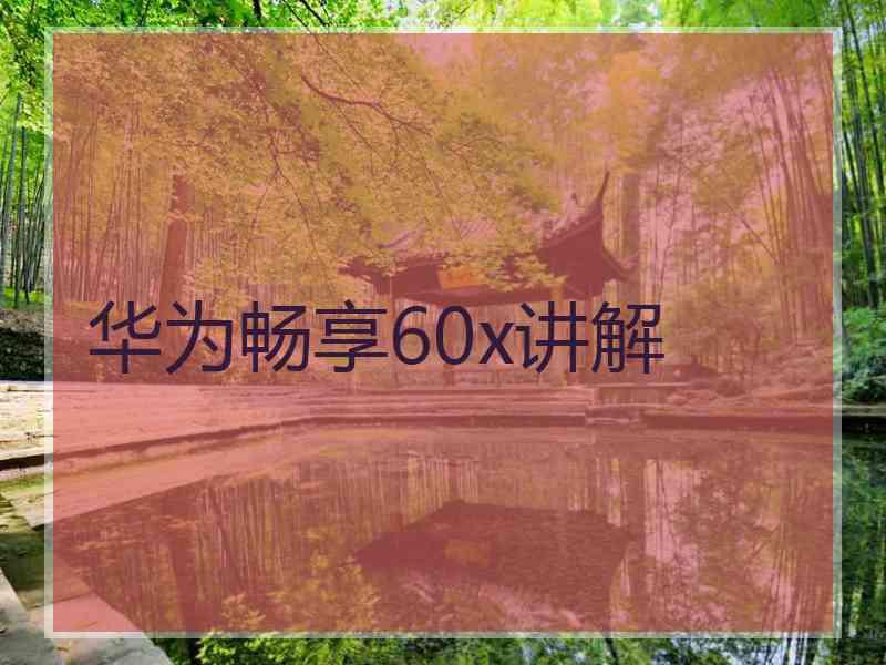 华为畅享60x讲解
