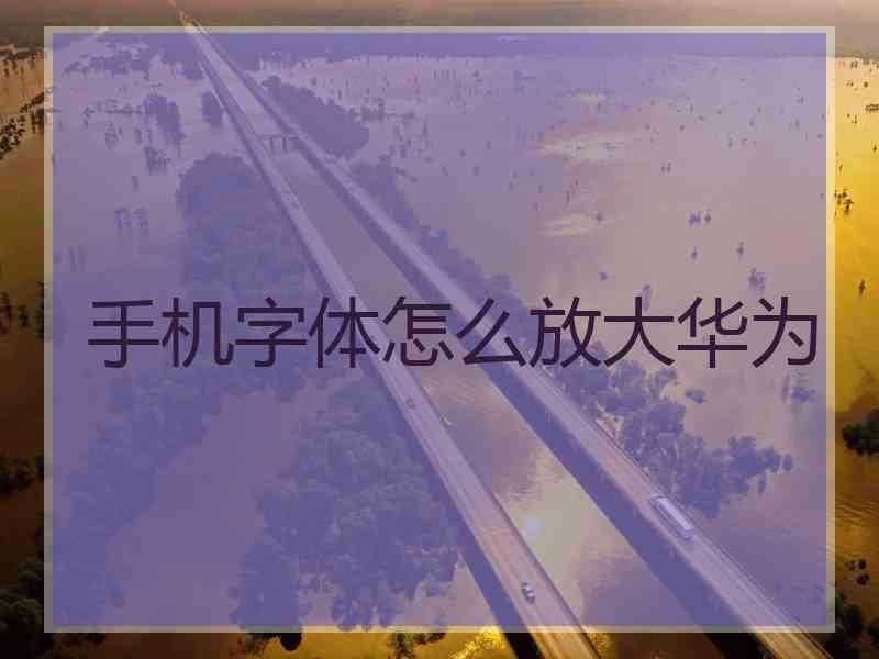手机字体怎么放大华为