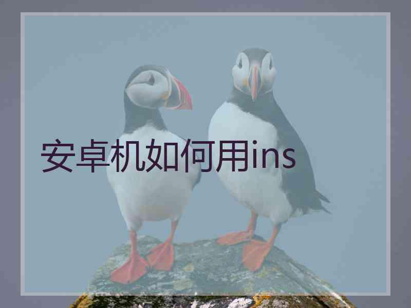 安卓机如何用ins