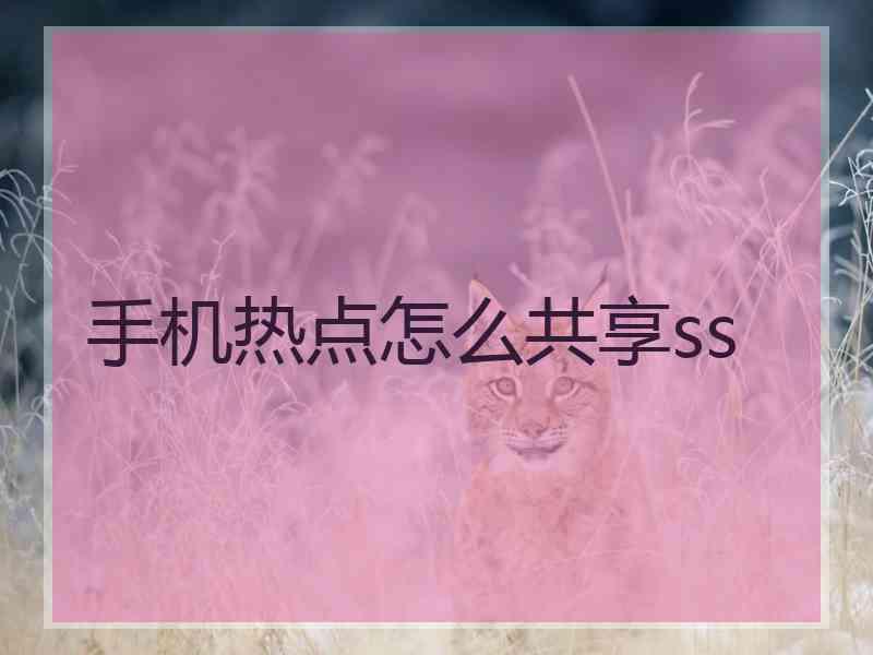 手机热点怎么共享ss