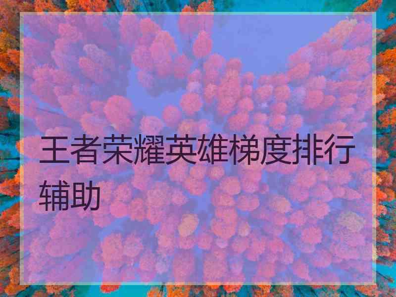 王者荣耀英雄梯度排行辅助