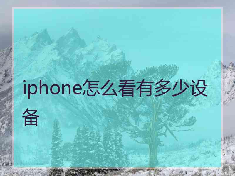 iphone怎么看有多少设备