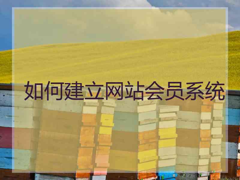 如何建立网站会员系统