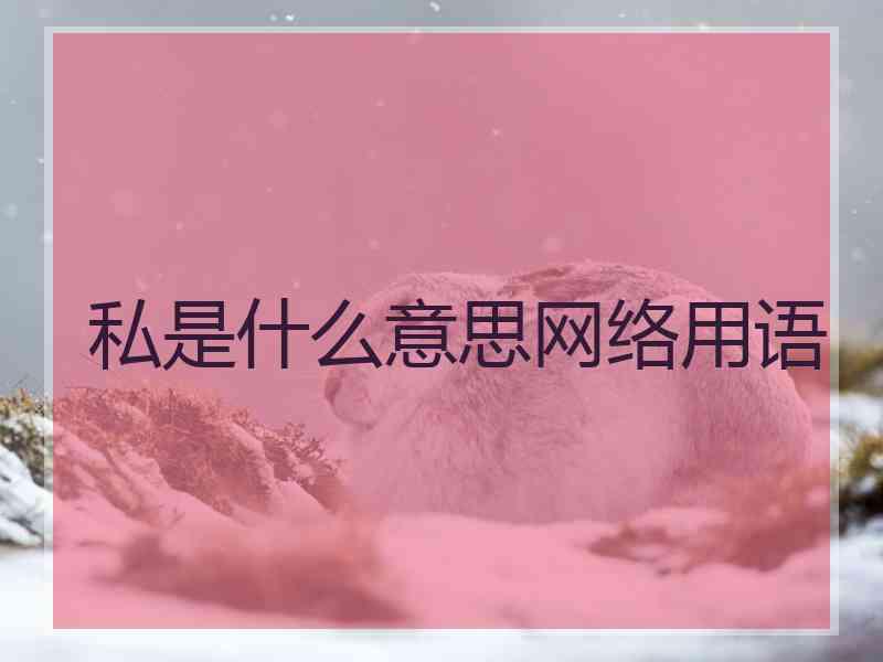 私是什么意思网络用语