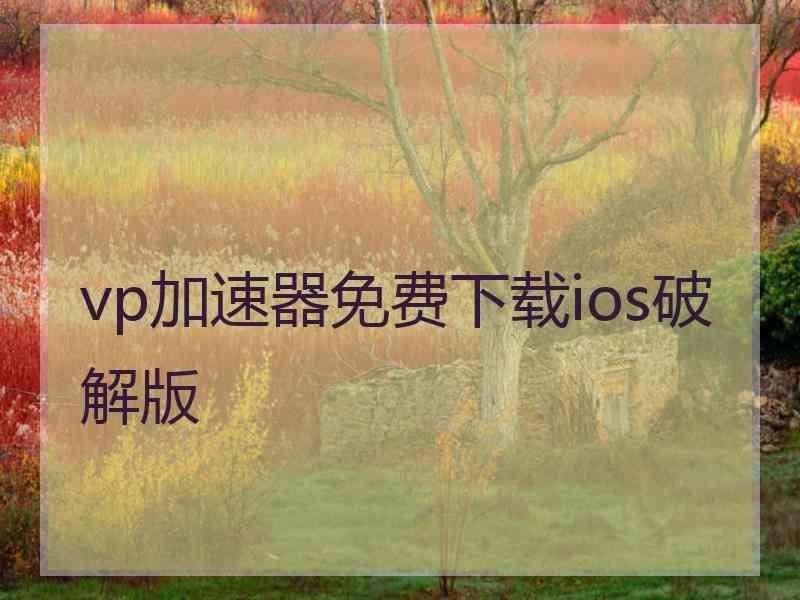 vp加速器免费下载ios破解版