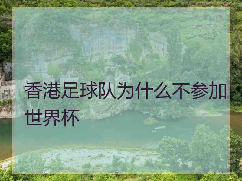 香港足球队为什么不参加世界杯