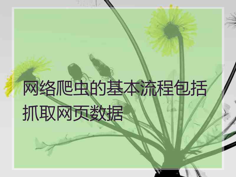 网络爬虫的基本流程包括抓取网页数据