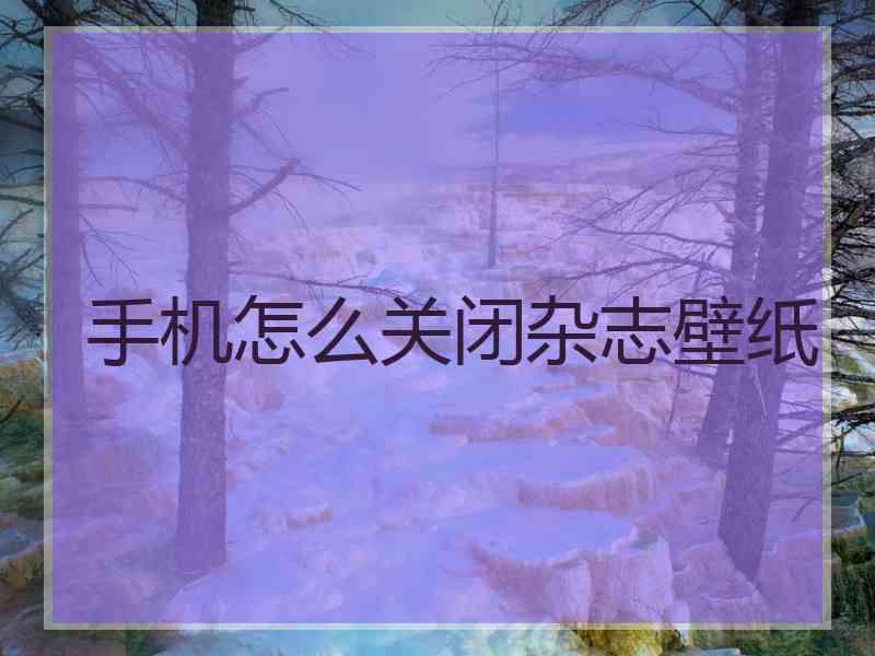 手机怎么关闭杂志壁纸