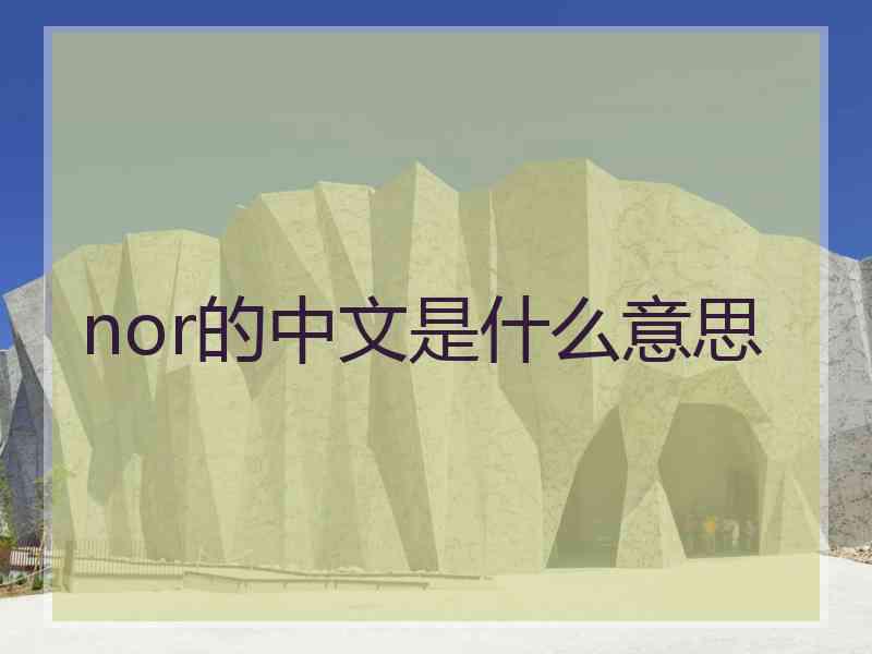 nor的中文是什么意思