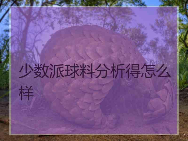 少数派球料分析得怎么样